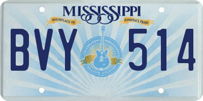 MS license plate BVY514