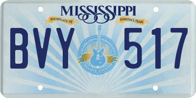MS license plate BVY517