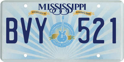 MS license plate BVY521