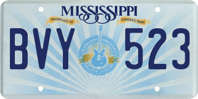 MS license plate BVY523