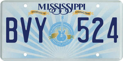 MS license plate BVY524