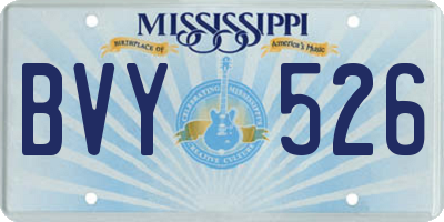 MS license plate BVY526
