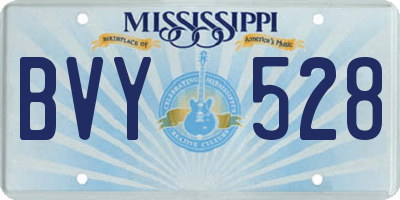 MS license plate BVY528