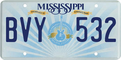 MS license plate BVY532