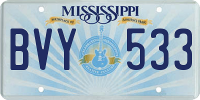 MS license plate BVY533