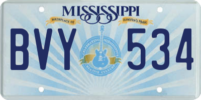 MS license plate BVY534