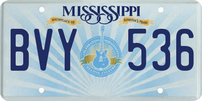 MS license plate BVY536