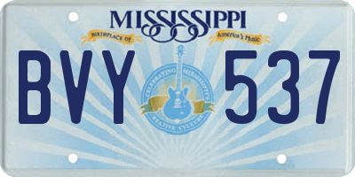 MS license plate BVY537