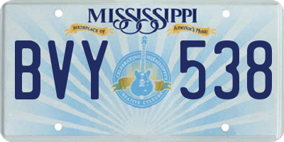 MS license plate BVY538