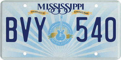 MS license plate BVY540