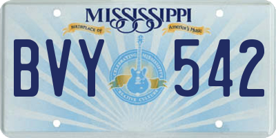 MS license plate BVY542