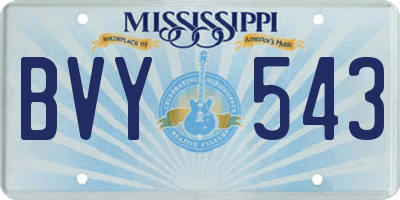 MS license plate BVY543