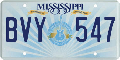MS license plate BVY547