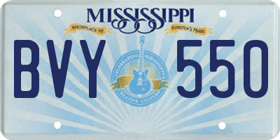 MS license plate BVY550