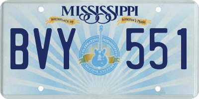 MS license plate BVY551