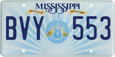 MS license plate BVY553