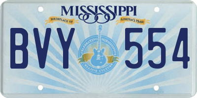 MS license plate BVY554