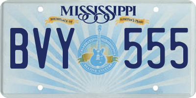 MS license plate BVY555