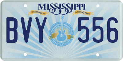 MS license plate BVY556