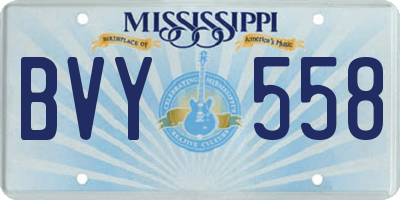 MS license plate BVY558