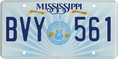 MS license plate BVY561