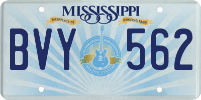 MS license plate BVY562