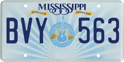 MS license plate BVY563
