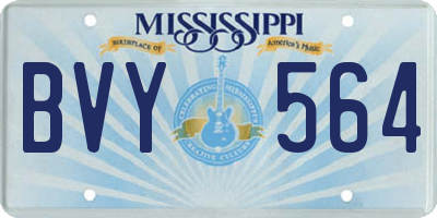 MS license plate BVY564