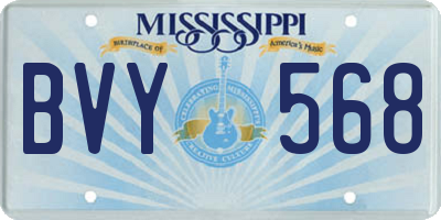 MS license plate BVY568