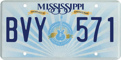 MS license plate BVY571