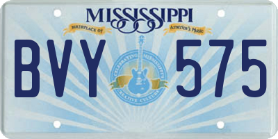 MS license plate BVY575