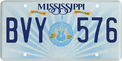 MS license plate BVY576