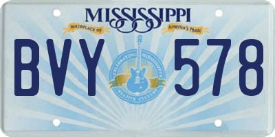 MS license plate BVY578