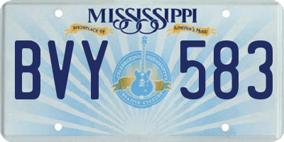 MS license plate BVY583