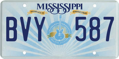 MS license plate BVY587