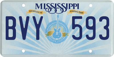 MS license plate BVY593