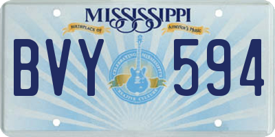 MS license plate BVY594