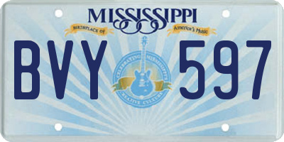 MS license plate BVY597