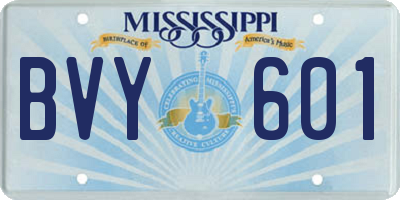 MS license plate BVY601