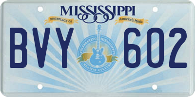 MS license plate BVY602