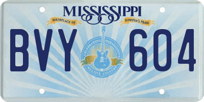 MS license plate BVY604