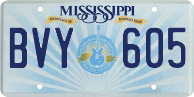 MS license plate BVY605