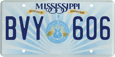 MS license plate BVY606