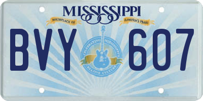MS license plate BVY607