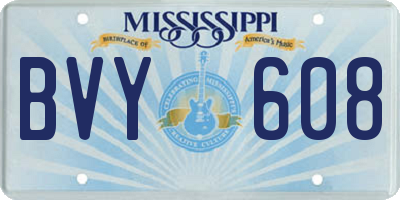 MS license plate BVY608