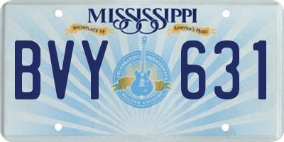 MS license plate BVY631