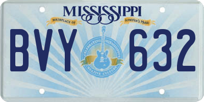 MS license plate BVY632
