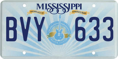 MS license plate BVY633