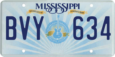 MS license plate BVY634