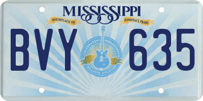 MS license plate BVY635